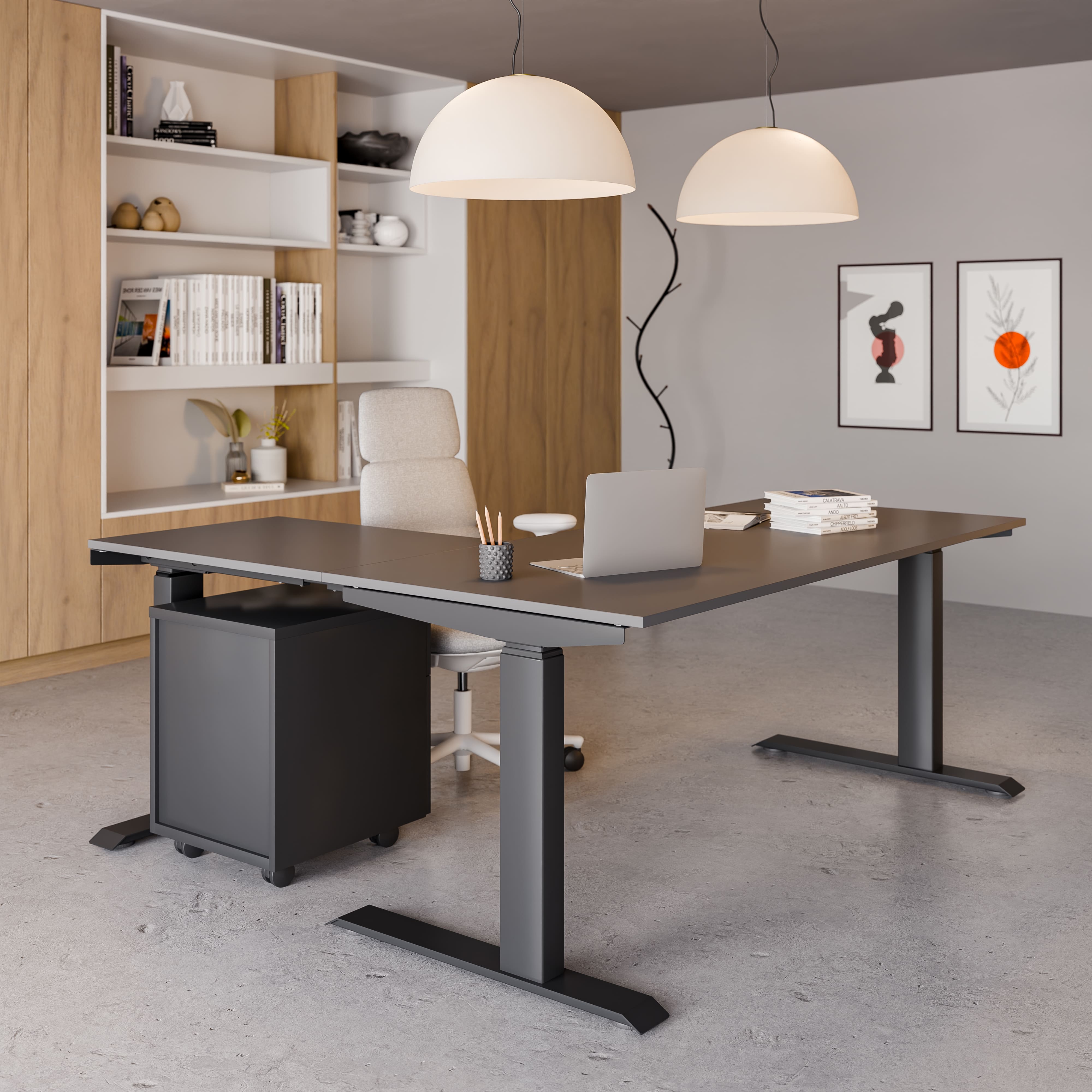 Bureau pro assis debout couleur noire