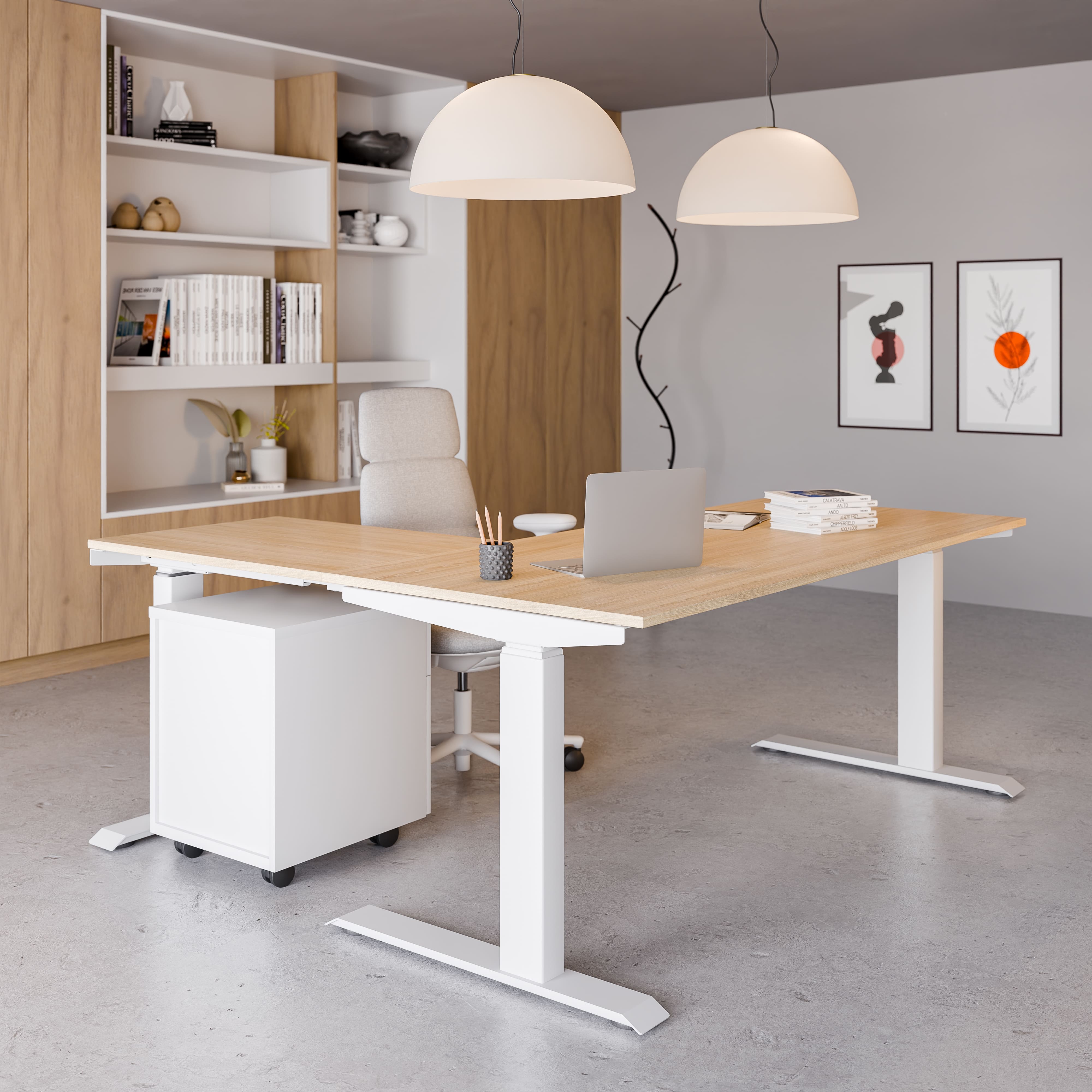 Bureau assis debout blanc