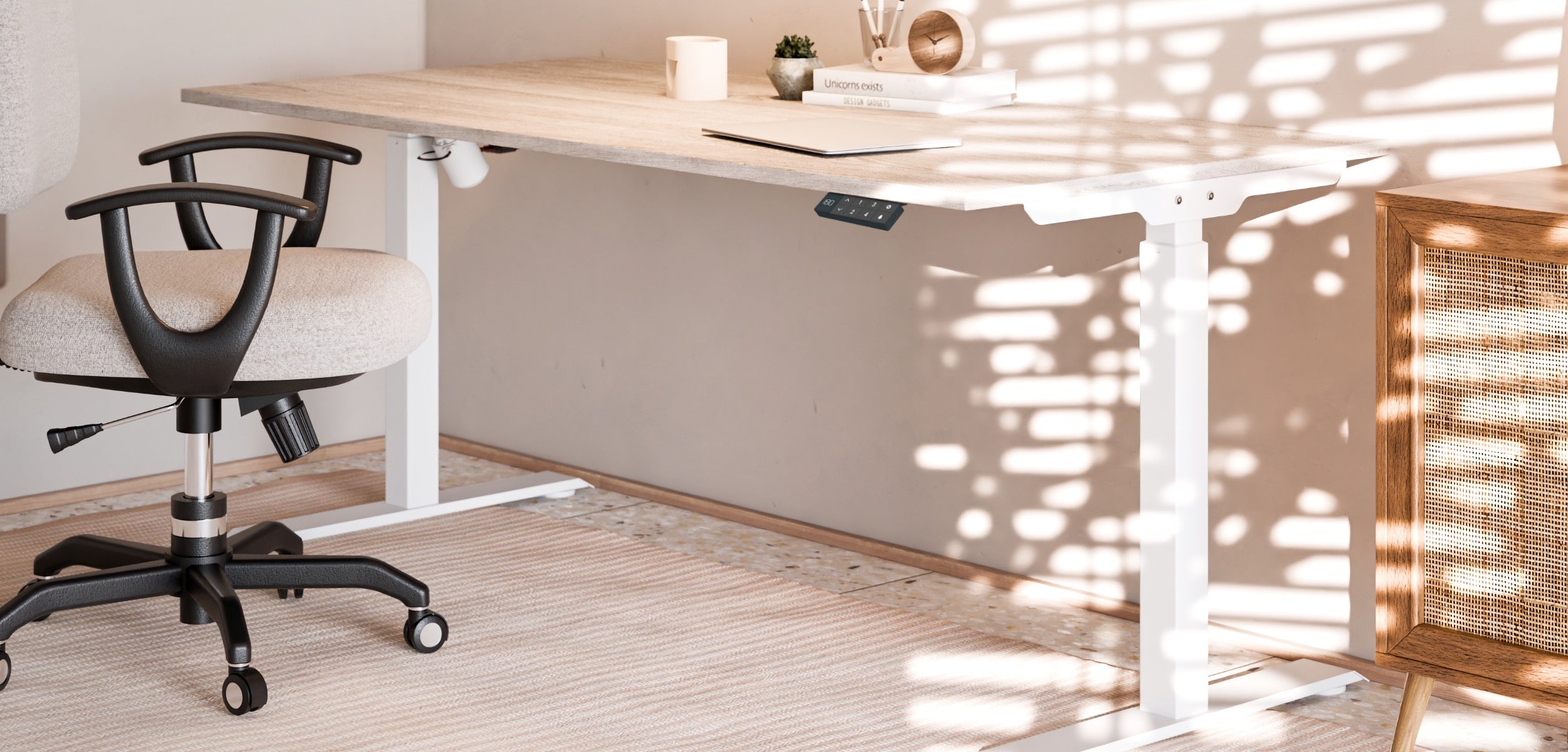Bureau assis debout blanc