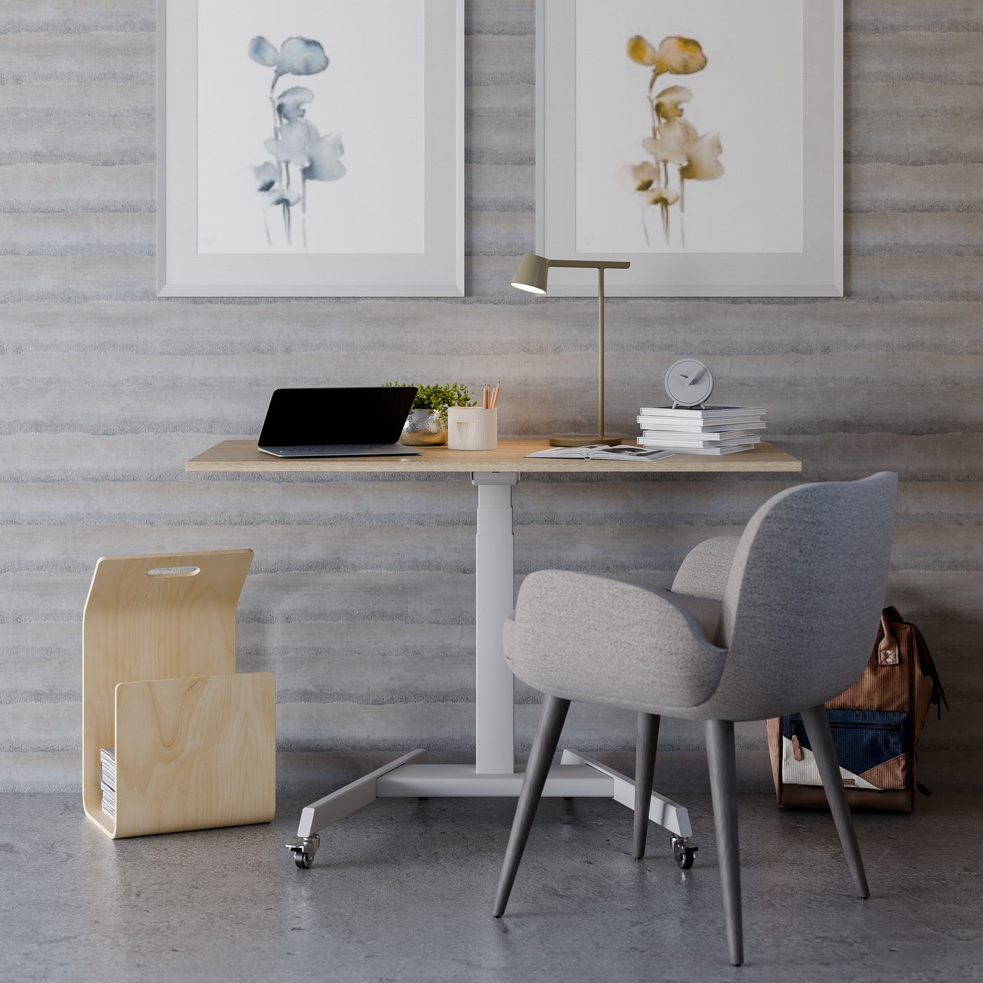 Bureau seul sur roulette par Happy Desk