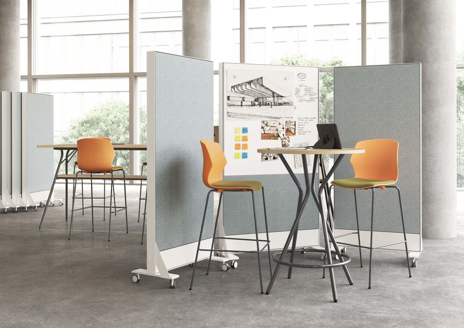 Bureau isolé position debout